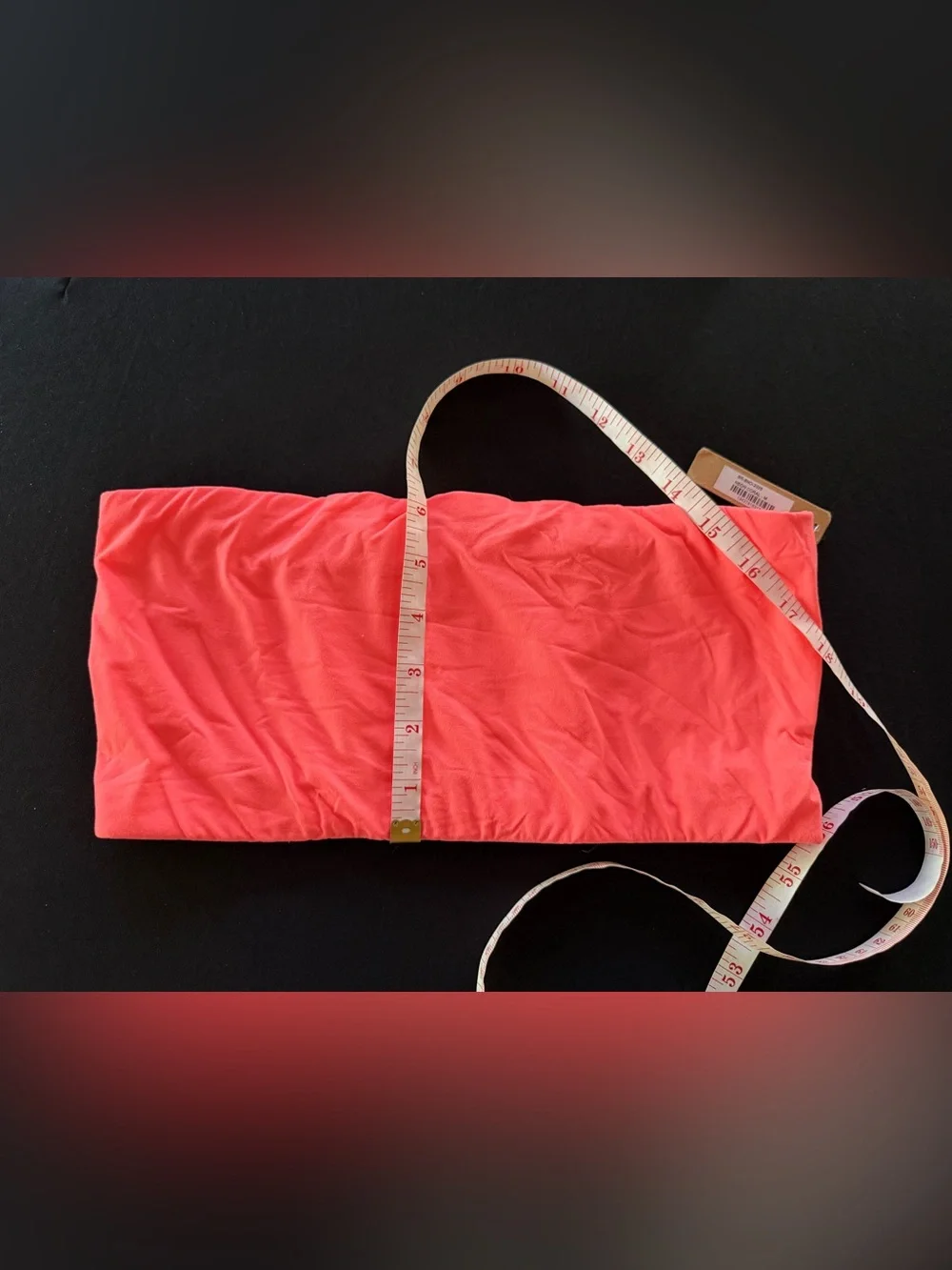 SKIMS Micro Bandeau Bikini Top Neon Coral size medium